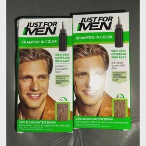 Just For Men 2 Pack Dark Blonde/ Light Brown NIB Damaged Box Hair Color